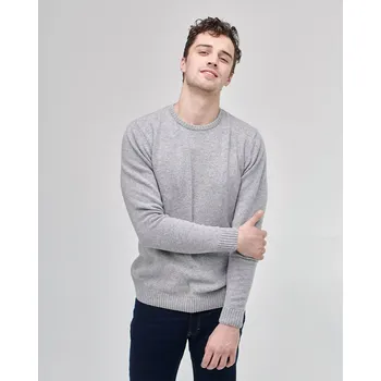 Pánský svetr Pánský vlněný svetr Lambswool Šedá L