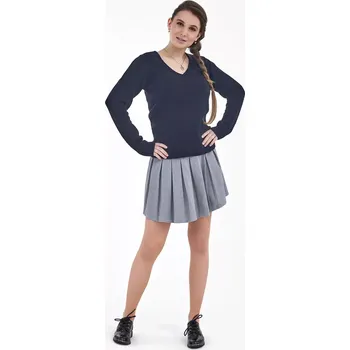 Dámský svetr Dámský vlněný svetr s výstřihem Kašmír Černá XL