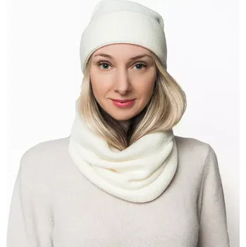 Čepice Dámská kruhová vlněná šála + čepice Merino Extra Fine Natural