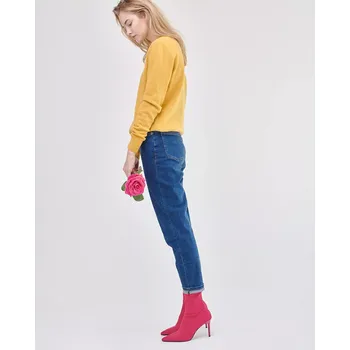 Dámský svetr Dámský vlněný svetr Lambswool Žlutá XL