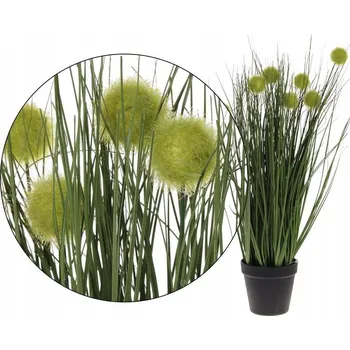 umělá květina UMĚLÁ TRÁVA S KULATÝMI PUPENY V KVĚTINÁČI 60 CM