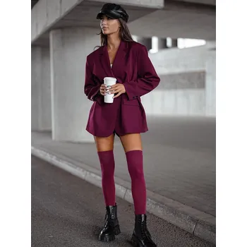 Dámské ponožky Jednobarevné nadkolenky bordo