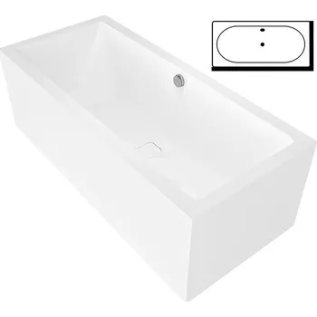 Marlene L Monolith obdélníková vana 165x75x63 cm, bílá 72403ML