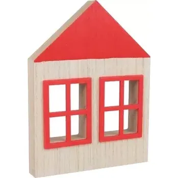 Vánoční dekorace Dům s červenou okenicí dřevěný na postavení