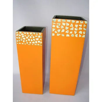 Váza Axin Trading s.r.o. Bambusová váza velká oranž mozaika