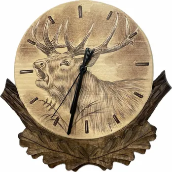 Hodiny E-myslivost Vyřezávané myslivecké hodiny - Jelen