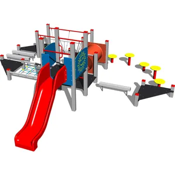 Dětské hřiště Playground System Dobrodružná stezka se skluzavkou - 102 - celokovová