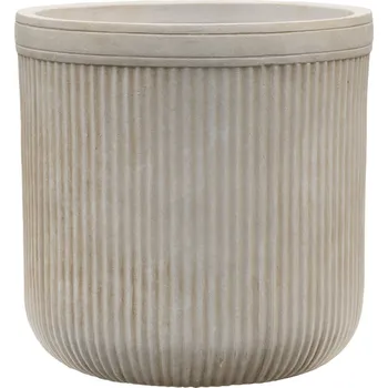Květináč Baq Vertical Rib Cylinder Beige Ø 45 cm / V 65 cm