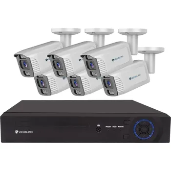 Kompletní kamerový systém Securia Pro IP kamerový systém NVR6CHV8S-W SONY smart, bílý, kov Pevný disk: 8TB