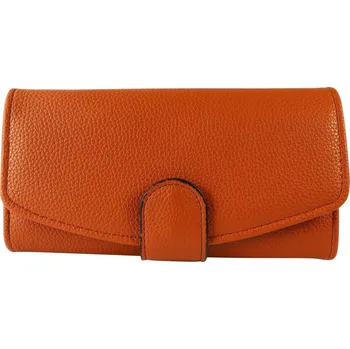 Peněženka Charm Dámská peněženka z eko kůže s klopou typ psaníčko hnědá barva