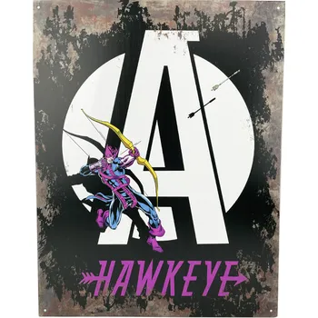 Plechová cedule D.E. metal signs Plechová cedule Hawkeye 40,5 cm x 32 cm