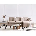 Rohová pohovka taupe látková čalouněná ve tvaru písmene L levostranná obývací pokoj Beliani