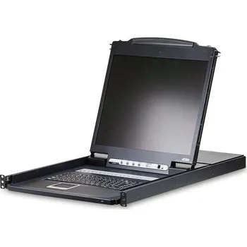 KVM přepínač CL1316 ATEN 16-port KVM PS/2+USB, OSD, rack, 19" LCD, touchpad, klávesnice KVM přepínač s integrovanou klávesnicí, touchpadem a LCD 19" ve skladném vysouvacím šuplíku. Vhodný do serverové místnosti, kde Vám ušetří místo. Ke KVM přepínači je možno připojit