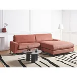 Rohová pohovka levá strana červená polyesterová látka kovové černé nohy 190 x 272 x 83 cm 3místná pohovka ve tvaru L moderní styl Beliani