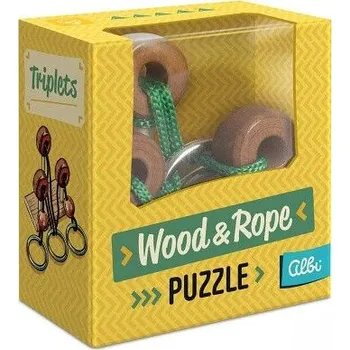 Hračka ALBI Dřevěný provázkový hlavolam - Trojkruh