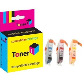 Cartridge Canon CLi-521CMY - CLi521CMY kompatibilní azurová/purpurová/žlutá Toner1