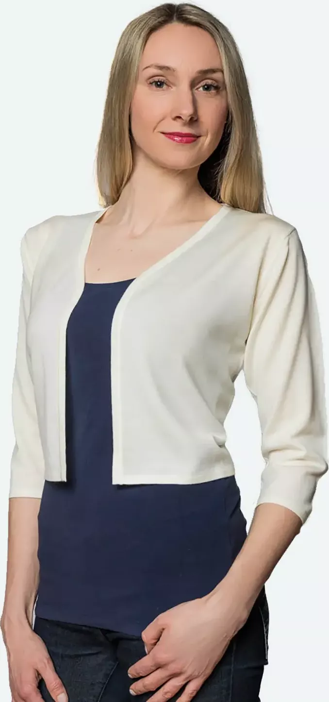 Dámské vlněné bolerko 3/4 Merino Béžová Béžová XL
