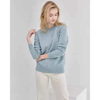 Dámský svetr Dámský vlněný svetr Lambswool Mentolová XL