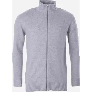 Pánský svetr Pánský vlněný svetr Lambswool zip- Šedá Šedá XXL