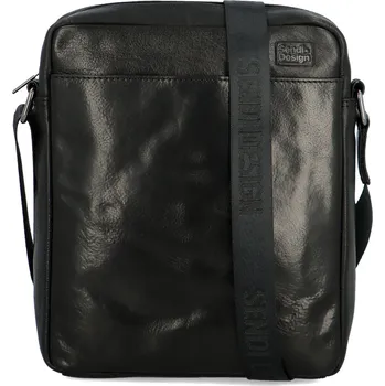 Pánská kožená crossbody taška černá - SendiDesign Bruno černá