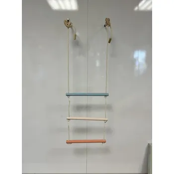 Doplněk pro dětské hřiště Montessori Furniture Provazový žebřík 3 příčky -100 cm INDOOR Pastel