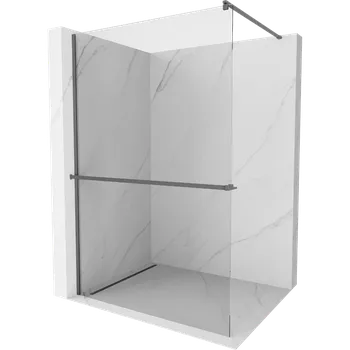 Mexen Kioto+ sprchová zástěna s poličkou Walk-in 105 x 200 cm, transparentní, gun metal - 800-105-121-95-00 Sprchové stěny