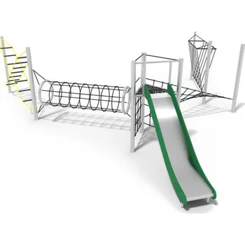 Dětské hřiště Playground System Šplhací sestava z nerezu - prolézačka se skluzavkou Multi Climbing