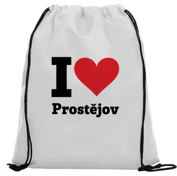 Sportovní vak Vak na záda - I love Prostějov Růžová