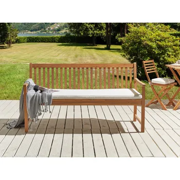 Polštář Venkovní polštář podložka bílá Polyester Voděodolný polštář na lavičku 152 x 54 cm Zahrada Beliani