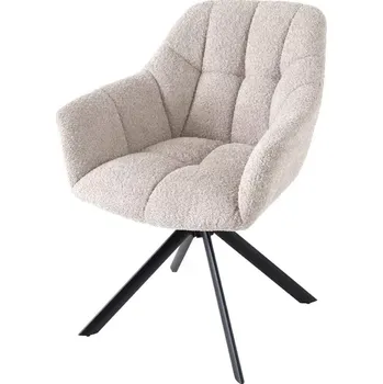 Jídelní židle 2SET jídelní židle PAPILLON béžová bouclé otočná