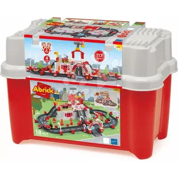 ostatní stavebnice Abrick velká hasičské stanice s dráhou v boxu