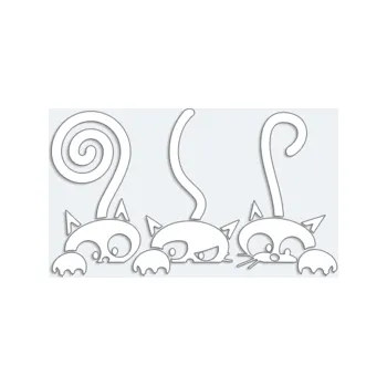 Samolepící bloček Samolepka na auto s třemi kočkami - černá, bílá Barva: bílá (na tmavé auto)