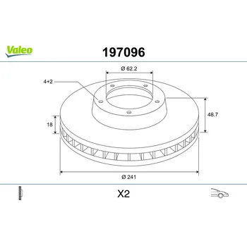 Brzdový kotouč Brzdový kotouč VALEO 197096