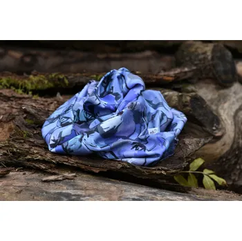 Šála Nelly bavlněná šála abstrakt kytka fialová 45x75cm