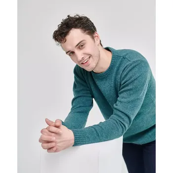 Pánský svetr Pánský vlněný svetr Lambswool Zelená S