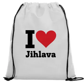 Sportovní vak Vak na záda - I love Jihlava Růžová