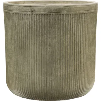 Květináč Baq Vertical Rib Cylinder Green Ø 30 cm / V 31 cm