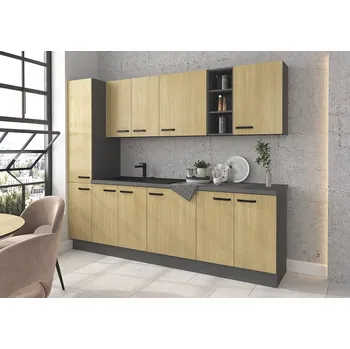 Kuchyňská linka Moderní kuchyňská linka Scandi - antracit/rybí kost