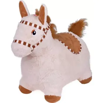 plyšák Plyšový nafukovací koník pro skákání, světle hnědý