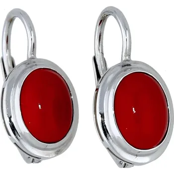 Náušnice Goldstore Náušnice bílé zlato červený korál Váha: 2.08 g