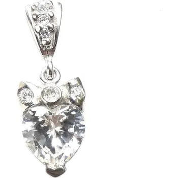 Přívěsek Stříbrný přívěsek srdce zirkon čirý - P1224 (Stříbrný přívěsek srdce se zirkony)