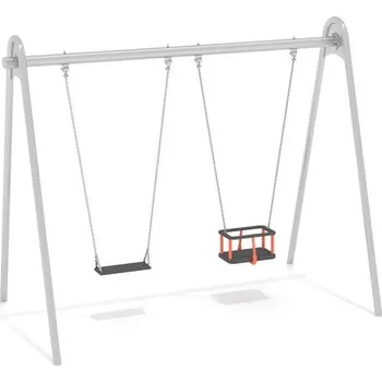 Dětské hřiště Playground System Dvojhoupačka z nerezu s dětským sedákem - 13089