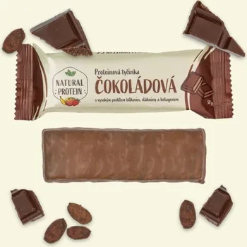 Natural Protein Proteinová tyčinka s kolagenem, čokoládová, 50g