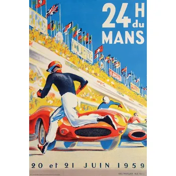 Plakát Plakát, Obraz - 1959 24 Hours of Le Mans Race Poster