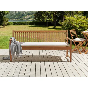 Polštář Venkovní polštář podložka bílá Polyester Voděodolný polštář na lavičku 169 x 50 cm Zahrada Beliani