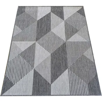 Koberec Makro Abra Kusový koberec sysalový oboustranný ZARA 16 geometrický šedý Rozměr: 80x150 cm