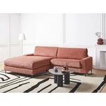 Rohová pohovka pravá strana červená polyesterová tkanina kovové černé nohy 190 x 272 x 83 cm 3místná pohovka ve tvaru L moderní styl Beliani