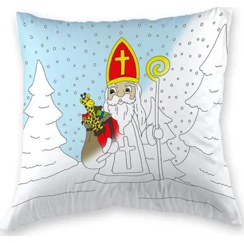 Povlečení Povlak na polštář k vymalování Mikuláš a Čert s voskovkami: 40x40cm