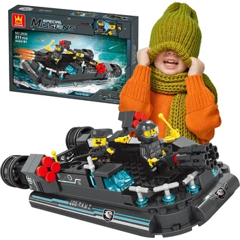 ostatní stavebnice Deminas | Speciální konstrukční stavebnice – Policejní motorový člun SWAT - 211 dílů