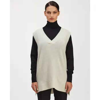 Dámská vesta Dámská vlněná vesta Lambswool Smetanová L